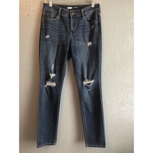 Old Navy Womens Denim 4 Power Straight Medium Wash Blue Jean Mid Rise Pants Boho